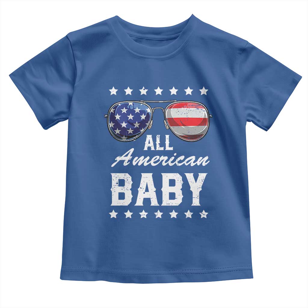 Funny All American Baby 4th Of July Toddler T Shirt Family Matching Sunglasses - Wonder Print Shop