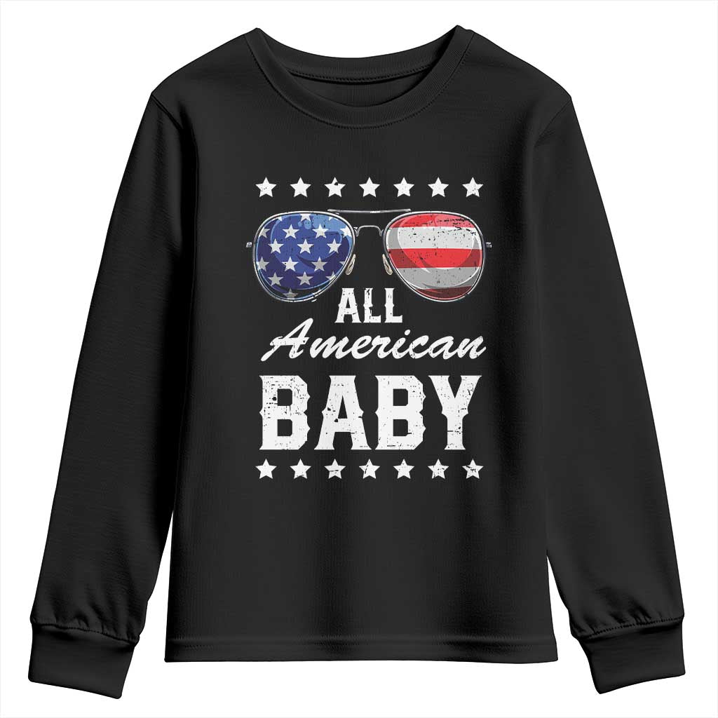 Funny All American Baby 4th Of July Youth Sweatshirt Family Matching Sunglasses - Wonder Print Shop