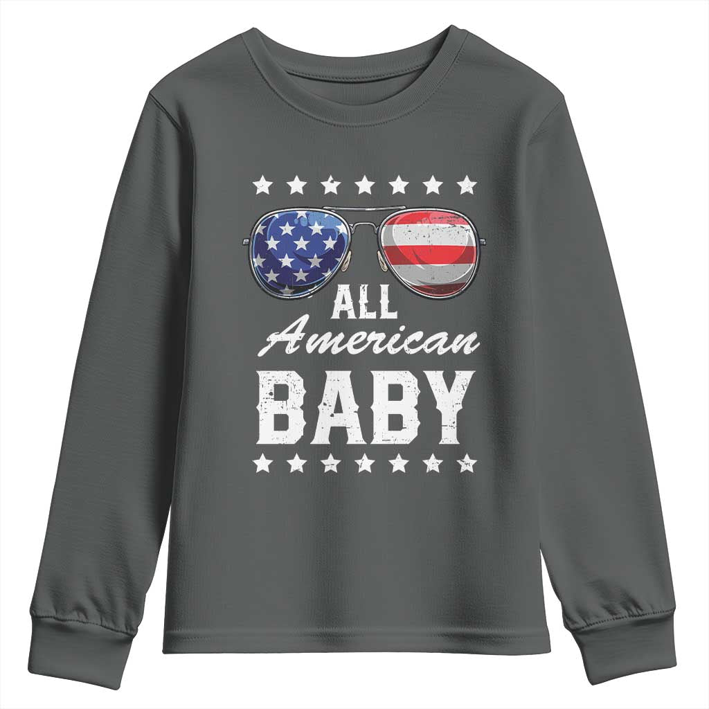 Funny All American Baby 4th Of July Youth Sweatshirt Family Matching Sunglasses - Wonder Print Shop