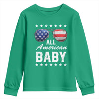 Funny All American Baby 4th Of July Youth Sweatshirt Family Matching Sunglasses - Wonder Print Shop
