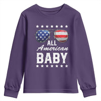 Funny All American Baby 4th Of July Youth Sweatshirt Family Matching Sunglasses - Wonder Print Shop