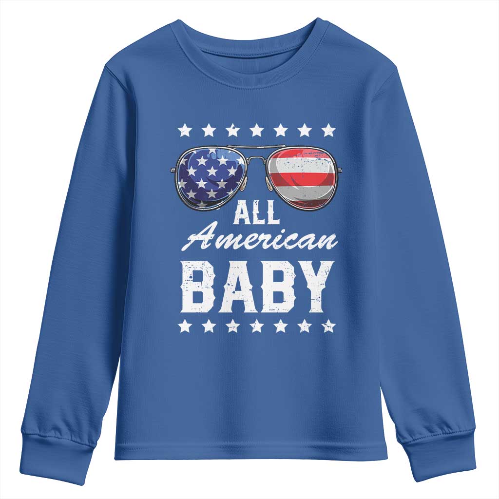 Funny All American Baby 4th Of July Youth Sweatshirt Family Matching Sunglasses - Wonder Print Shop