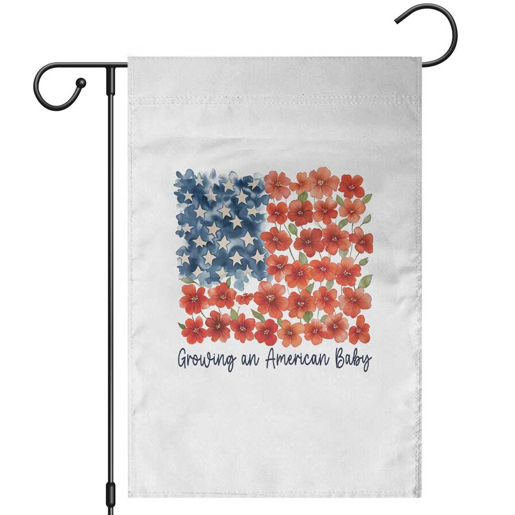 Funny 4th Of July Pregnancy Announcement Garden Flag Growing An American Baby USA Flag Flowers - Wonder Print Shop