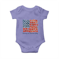 Funny 4th Of July Pregnancy Announcement Baby Onesie Growing An American Baby USA Flag Flowers - Wonder Print Shop