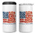 Funny 4th Of July Pregnancy Announcement 4 in 1 Can Cooler Tumbler Growing An American Baby USA Flag Flowers - Wonder Print Shop