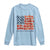 Funny 4th Of July Pregnancy Announcement Long Sleeve Shirt Growing An American Baby USA Flag Flowers - Wonder Print Shop