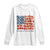 Funny 4th Of July Pregnancy Announcement Long Sleeve Shirt Growing An American Baby USA Flag Flowers - Wonder Print Shop