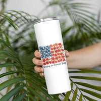 Funny 4th Of July Pregnancy Announcement Skinny Tumbler Growing An American Baby USA Flag Flowers - Wonder Print Shop