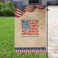 Funny 4th Of July Pregnancy Announcement Garden Flag Growing An American Baby USA Flag Flowers