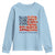 Funny 4th Of July Pregnancy Announcement Youth Sweatshirt Growing An American Baby USA Flag Flowers - Wonder Print Shop