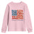 Funny 4th Of July Pregnancy Announcement Youth Sweatshirt Growing An American Baby USA Flag Flowers - Wonder Print Shop