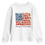 Funny 4th Of July Pregnancy Announcement Youth Sweatshirt Growing An American Baby USA Flag Flowers - Wonder Print Shop