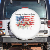 Funny 4th Of July Pregnancy Announcement Spare Tire Cover Growing An American Baby USA Flag - Wonder Print Shop