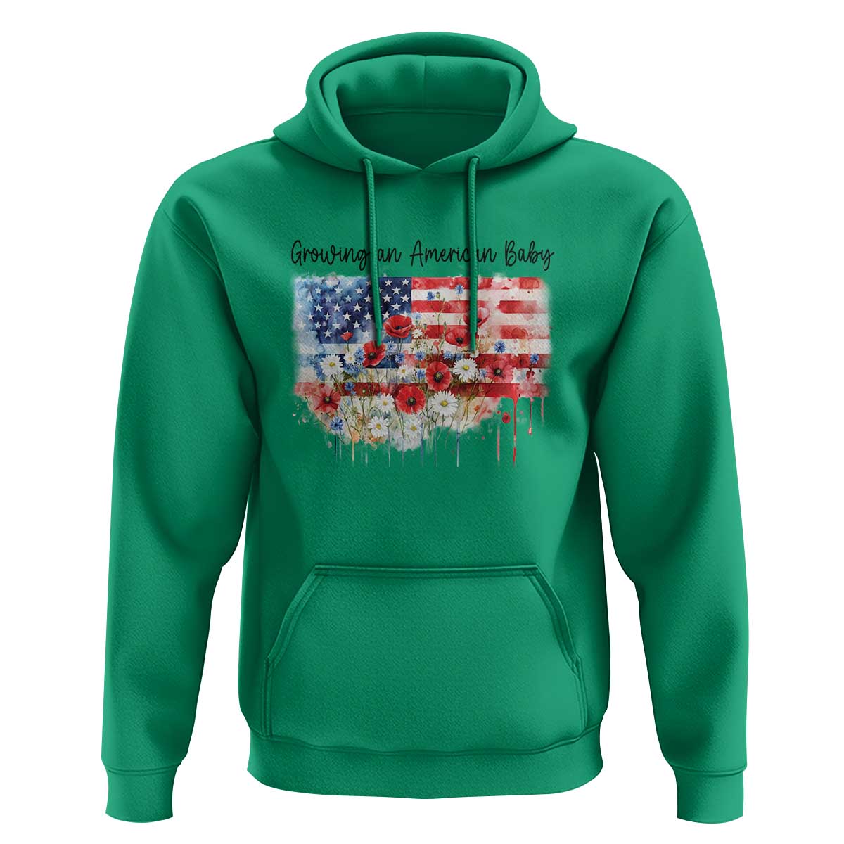 Funny 4th Of July Pregnancy Announcement Hoodie Growing An American Baby USA Flag - Wonder Print Shop