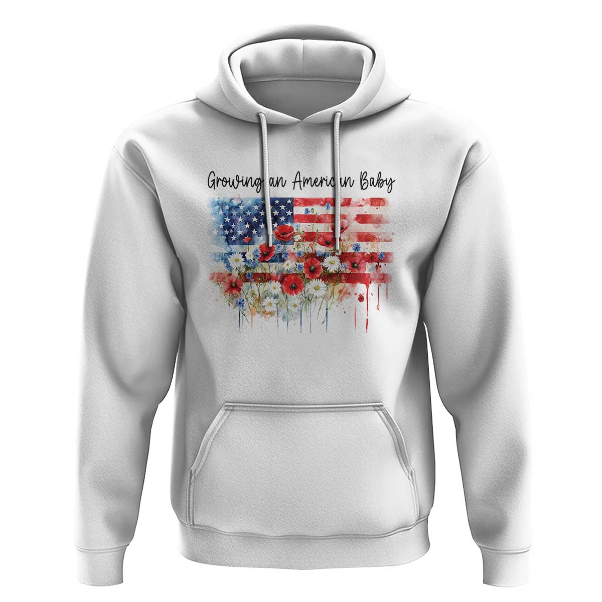 Funny 4th Of July Pregnancy Announcement Hoodie Growing An American Baby USA Flag - Wonder Print Shop