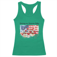 Funny 4th Of July Pregnancy Announcement Racerback Tank Top Growing An American Baby USA Flag - Wonder Print Shop