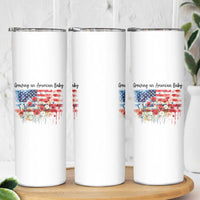 Funny 4th Of July Pregnancy Announcement Skinny Tumbler Growing An American Baby USA Flag - Wonder Print Shop
