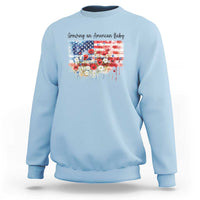 Funny 4th Of July Pregnancy Announcement Sweatshirt Growing An American Baby USA Flag - Wonder Print Shop
