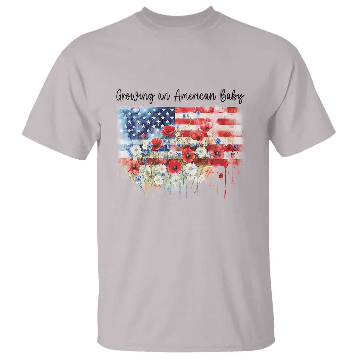 Funny 4th Of July Pregnancy Announcement T Shirt Growing An American Baby USA Flag - Wonder Print Shop