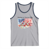 Funny 4th Of July Pregnancy Announcement Tank Top Growing An American Baby USA Flag - Wonder Print Shop
