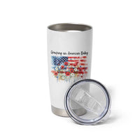 Funny 4th Of July Pregnancy Announcement Tumbler Cup Growing An American Baby USA Flag - Wonder Print Shop