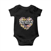 Funny Radicalized By Basic Decency Democracy Baby Onesie Women Floral Heart - Wonder Print Shop