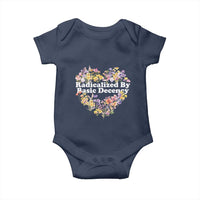 Funny Radicalized By Basic Decency Democracy Baby Onesie Women Floral Heart - Wonder Print Shop
