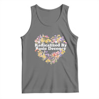 Funny Radicalized By Basic Decency Tank Top Women Floral Heart - Wonder Print Shop