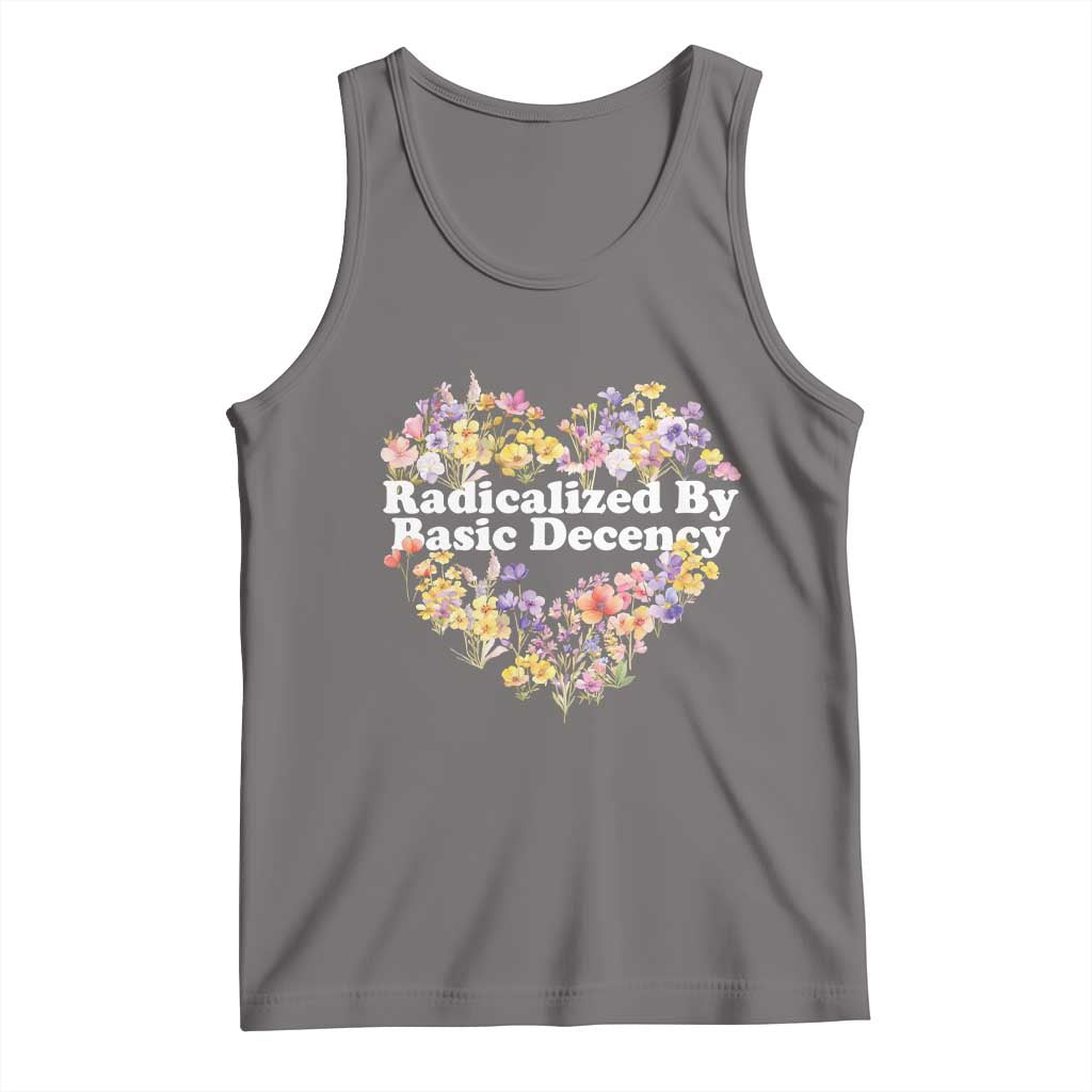 Funny Radicalized By Basic Decency Tank Top Women Floral Heart - Wonder Print Shop