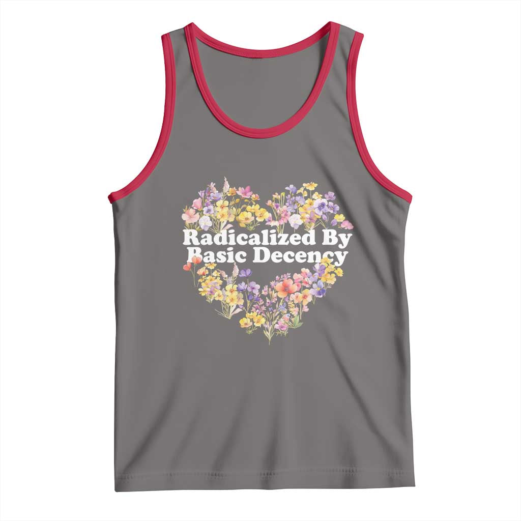 Funny Radicalized By Basic Decency Tank Top Women Floral Heart - Wonder Print Shop