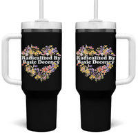 Funny Radicalized By Basic Decency Tumbler With Handle Women Floral Heart - Wonder Print Shop