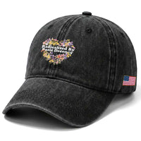 Funny Radicalized By Basic Decency Washed Cotton Baseball Cap Women Floral Heart