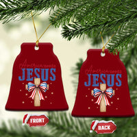 Funny America Needs Jesus Ceramic Ornament 4th Of July Patriotic Christian Coquette Bow - Wonder Print Shop
