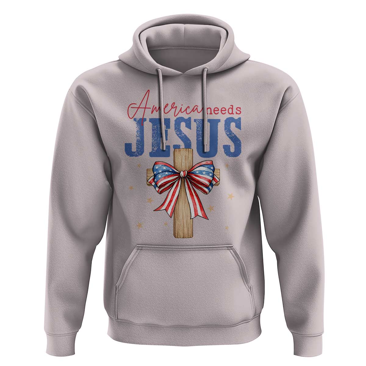 Funny America Needs Jesus Hoodie 4th Of July Patriotic Christian Coquette Bow - Wonder Print Shop