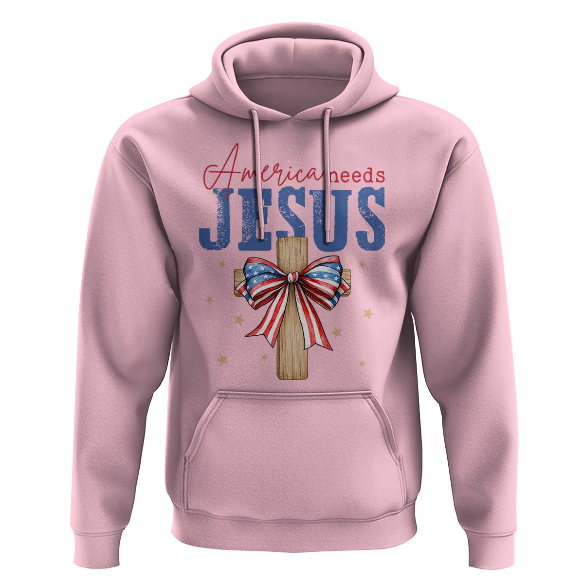 Funny America Needs Jesus Hoodie 4th Of July Patriotic Christian Coquette Bow - Wonder Print Shop