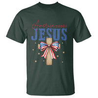 Funny America Needs Jesus T Shirt 4th Of July Patriotic Christian Coquette Bow - Wonder Print Shop