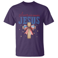 Funny America Needs Jesus T Shirt 4th Of July Patriotic Christian Coquette Bow - Wonder Print Shop