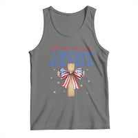 Funny America Needs Jesus Tank Top 4th Of July Patriotic Christian Coquette Bow - Wonder Print Shop