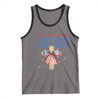 Funny America Needs Jesus Tank Top 4th Of July Patriotic Christian Coquette Bow - Wonder Print Shop