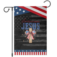 Funny America Needs Jesus Garden Flag 4th Of July Patriotic Christian Coquette Bow