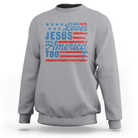 Funny She Loves Jesus And America Too Sweatshirt 4th Of July Christian American Flag - Wonder Print Shop