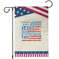 Funny She Loves Jesus And America Too Garden Flag 4th Of July Christian American Flag