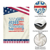 Funny She Loves Jesus And America Too Garden Flag 4th Of July Christian American Flag