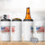 Funny 4th Of July Land Of The Free Because Of The Brave 4 in 1 Can Cooler Tumbler American Flag Flowers - Wonder Print Shop