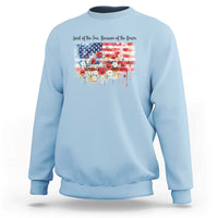 Funny 4th Of July Land Of The Free Because Of The Brave Sweatshirt American Flag Flowers - Wonder Print Shop