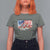 Funny 4th Of July Land Of The Free Because Of The Brave T Shirt For Women American Flag Flowers - Wonder Print Shop
