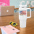 Funny 4th Of July Land Of The Free Because Of The Brave Tumbler With Handle American Flag Flowers - Wonder Print Shop