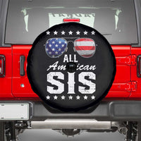 Funny All American Sis 4th Of July Spare Tire Cover Family Matching Sunglasses - Wonder Print Shop