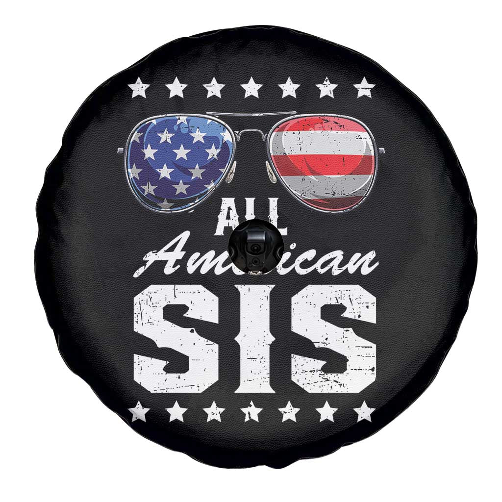 Funny All American Sis 4th Of July Spare Tire Cover Family Matching Sunglasses - Wonder Print Shop