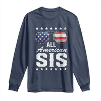 Funny All American Sis 4th Of July Long Sleeve Shirt Family Matching Sunglasses - Wonder Print Shop